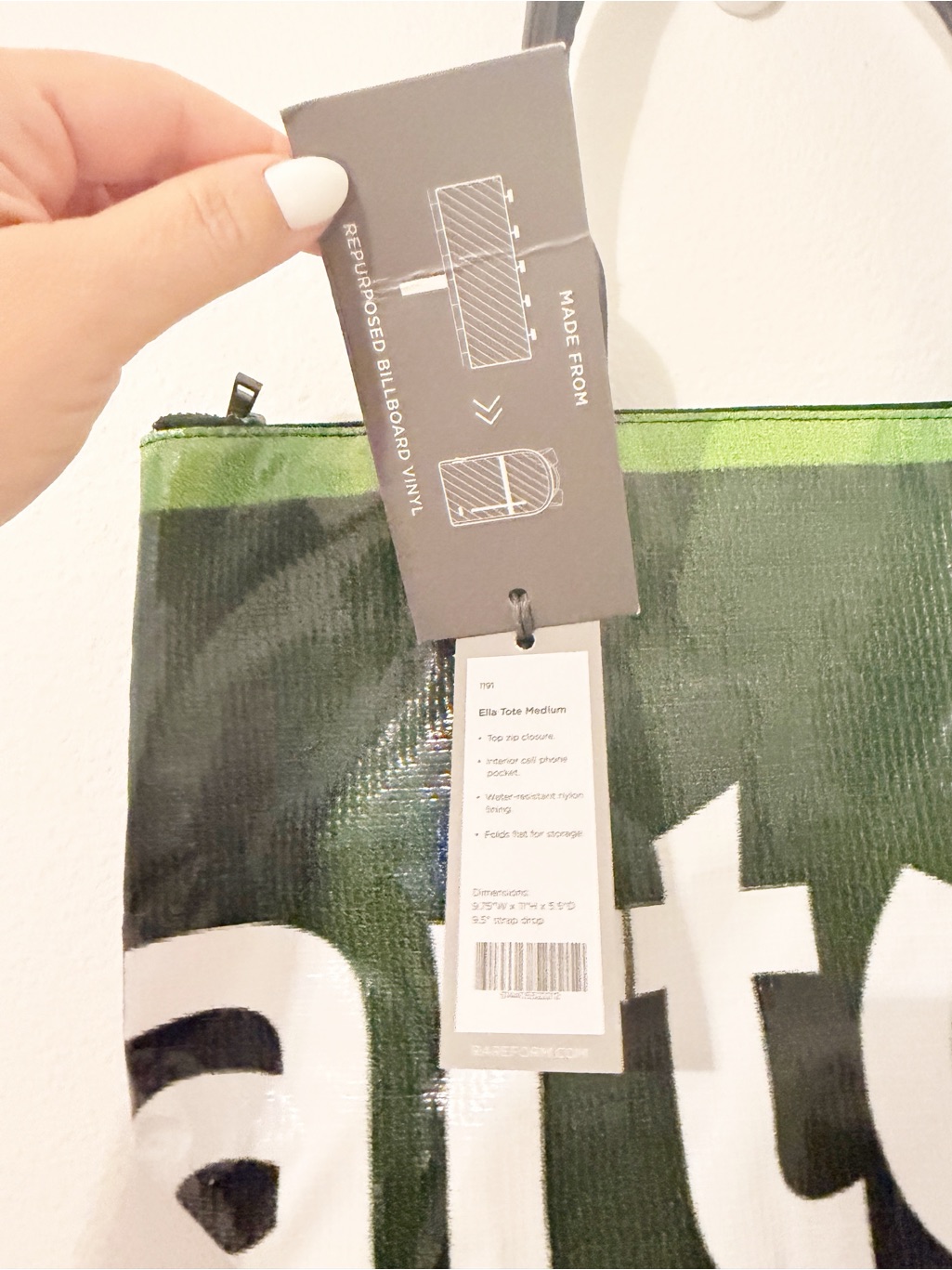 Nwt Rareform Tote Medium Green Bag — image 3 of 8